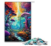 Rompecabezas de 1000 piezas para adultos colorido y psicodélico para toda la familia con póster a juego y hoja de trivia (75 x 50 cm)