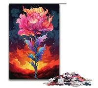 Rompecabezas de 1000 piezas para adultos diseño de rosas psicodélicas de colores de madera ideal para juegos familiares y cumpleaños (38 x 26 cm)