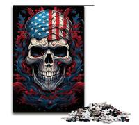 Rompecabezas de 1000 piezas para adultos diseño psicodélico de calavera y América de madera ideal para juegos familiares y cumpleaños (75 x 50 cm)