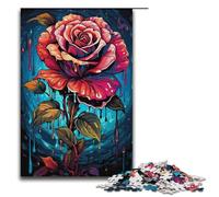 Rompecabezas de 1000 piezas para adultos: Rosas psicodélicas coloridas. Un juego desafiante. Una obra de arte. Apto para adolescentes de 14 años en adelante. 1000 piezas (38 x 26 cm).