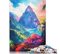 Rompecabezas de 1500 piezas Para adultos di The Pitons Soufriere Art, Ideal Para Armar, Para Mujeres y Niños (85 x 57 cm)