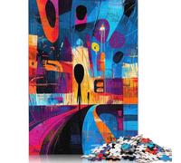 Rompecabezas de 500 piezas de El Grito Reimaginado: Expresionismo Abstracto Geométrico para Adultos y Adolescentes. Juego Educativo. Juguete de Desafío. 500 piezas (52 x 38 cm).