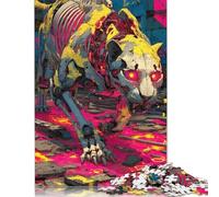 Rompecabezas de 500 piezas de Pantera Mecánica - Furia Neón - Bestia Expresionista (52 x 38 cm)