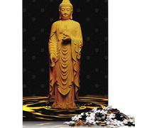 Rompecabezas de Buda Dorado de pie para adultos y adolescentes, 500 piezas, para adultos y adolescentes mayores de 12 años (52 x 38 cm)