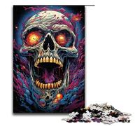 Rompecabezas de calaveras psicodélicas de colores de 1000 piezas para adultos. Rompecabezas imposible para aliviar el estrés y para adolescentes mayores de 14 años. 1000 piezas (75 x 50 cm).