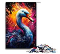 Rompecabezas de cisne psicodélico colorido para adultos 1000 piezas de madera para niños a partir de 12 años juego desafiante 1000 piezas (75 x 50 cm)