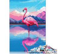 Rompecabezas de flamenco en el lago de 1000 piezas para adultos y adolescentes, juguete educativo de aprendizaje, 1000 piezas (75 x 50 cm)