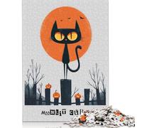 Rompecabezas de Halloween "La Maldición de la Luna" - Gato Negro para adultos y adolescentes, 1000 piezas, juego educativo, desafío, juguete, 1000 piezas (75 x 50 cm)