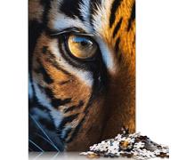 Rompecabezas de madera de 1000 piezas "Ojo de Tigre" para adultos y adolescentes, ideal para decorar el hogar, 1000 piezas (75 x 50 cm)