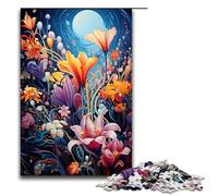 Rompecabezas de madera de 1000 piezas para adultos diseño de campanillas de invierno psicodélicas coloridas ideal para niños a partir de 12 años decoración del hogar (75 x 50 cm)