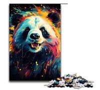 Rompecabezas de madera de 1000 piezas para adultos diseño de panda psicodélico colorido para niños a partir de 12 años decoración del hogar 1000 piezas (75 x 50 cm)