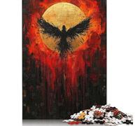 Rompecabezas de madera de 1000 piezas para adultos, obra de arte expresionista contemporáneo de "El ascenso del Fénix", ideal como regalo, juego educativo para adultos (75 x 50 cm)