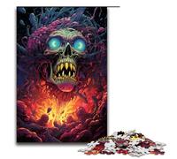Rompecabezas de madera para adultos 1000 piezas colorido con diseño de calaveras psicodélicas ideal para familias juego educativo 1000 piezas (75 x 50 cm)