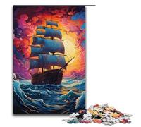 Rompecabezas de madera para adultos 1000 piezas colorido viaje psicodélico por el mar para adultos y niños a partir de 12 años juguete educativo 1000 piezas (38 x 26 cm)
