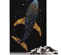 Rompecabezas de mosaico para adultos, ballena en el espacio, 1000 piezas, juego educativo, desafío, juguete, 1000 piezas (75 x 50 cm)