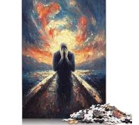 Rompecabezas de papel de 1000 piezas de "El Grito", inspirado en el impresionismo, ideal para adolescentes, adultos, 38 x 26 cm (1000 piezas)