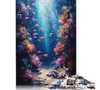 Rompecabezas de papel de 1000 piezas inspirado en el impresionismo "Paraíso submarino", actividad familiar, 38 x 26 cm (1000 piezas)