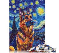 Rompecabezas de Perro alemán de Noche estrellada Para adultos, 1500 piezas (85 x 57 cm)