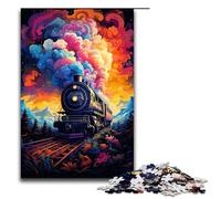 Rompecabezas de tren psicodélico colorido de 1000 piezas para niños rompecabezas de madera decoración del hogar 1000 piezas (75 x 50 cm)