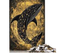Rompecabezas de vitral de ballena de 1000 piezas para adultos, rompecabezas de papel, rompecabezas sostenible para adultos | Juegos de 38 x 26 cm (1000 piezas)