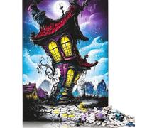 Rompecabezas para adultos: Casa Embrujada y Retorcida - Arte Gótico de Fantasía - Juego Educativo, 500 piezas (52 x 38 cm)