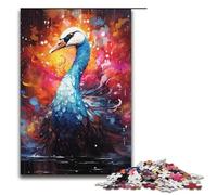 Rompecabezas para adultos cisne psicodélico colorido 1000 piezas ideal como regalo para adolescentes de 14 años en adelante 1000 piezas (38 x 26 cm)