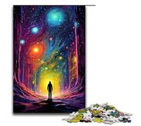 Rompecabezas para adultos colorido psicodélico "Caminando entre las estrellas" 1000 piezas ideal como regalo para adolescentes de 14 años en adelante 1000 piezas (75 x 50 cm)