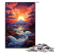 Rompecabezas para adultos de 1000 piezas colorido atardecer psicodélico en el monte Fuji juegos de rompecabezas juguetes regalo adecuado para decoración de escritorio 1000 piezas (75 x 50 cm)