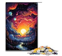 Rompecabezas para adultos de 1000 piezas colorido atardecer psicodélico rompecabezas para el hogar juegos educativos juguetes de bricolaje gran regalo para juegos 1000 piezas (75 x 50 cm)