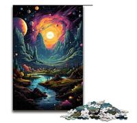 Rompecabezas para adultos de 1000 piezas colorido cielo psicodélico rompecabezas juegos educativos para el hogar juguetes de bricolaje gran regalo para juegos 1000 piezas (75 x 50 cm)
