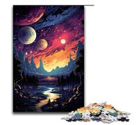 Rompecabezas para adultos de 1000 piezas colorido cielo psicodélico rompecabezas juegos educativos para el hogar juguetes de bricolaje gran regalo para juegos 1000 piezas (75 x 50 cm)
