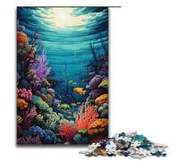 Rompecabezas para adultos de 1000 piezas colorido mundo submarino psicodélico rompecabezas de madera para familias juego educativo juguete de desafío 1000 piezas (38 x 26 cm)