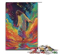 Rompecabezas para adultos de 1000 piezas coloridos rompecabezas psicodélicos de Jesús caminando sobre el agua juguetes divertidos 1000 piezas (38 x 26 cm)