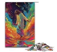 Rompecabezas para adultos de 1000 piezas coloridos rompecabezas psicodélicos de Jesús caminando sobre el agua juguetes divertidos 1000 piezas (75 x 50 cm)