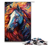 Rompecabezas para adultos de 1000 piezas con diseño de caballo arcoíris psicodélico colorido. Ayuda a ejercitar el cerebro. Juguetes adictivos para cultivar la paciencia. 1000 piezas (75 x 50 cm).