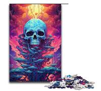 Rompecabezas para adultos de 1000 piezas con diseño de calavera psicodélica colorida ideal como regalo para el hogar juegos educativos 1000 piezas (75 x 50 cm)