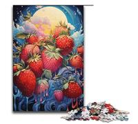 Rompecabezas para adultos de 1000 piezas con diseño de fresa psicodélica colorida ideal como regalo para el hogar juegos educativos 1000 piezas (38 x 26 cm)