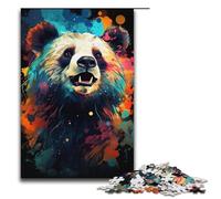 Rompecabezas para adultos de 1000 piezas con diseño de panda psicodélico colorido. Ayuda a ejercitar el cerebro. Juguetes adictivos para cultivar la paciencia. 1000 piezas (38 x 26 cm).