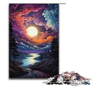 Rompecabezas para adultos de 1000 piezas con paisaje psicodélico colorido y atardecer. Juegos educativos para el hogar. Juguetes de bricolaje. Gran regalo para juegos. 1000 piezas (38 x 26 cm).