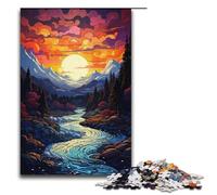 Rompecabezas para adultos río psicodélico colorido 1000 piezas ideal como regalo para adolescentes de 14 años en adelante 1000 piezas (38 x 26 cm)