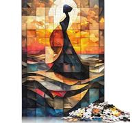 Rompecabezas para adultos y adolescentes: El nacimiento de Venus, mosaico de vidrieras, juego familiar para adultos y adolescentes, 1000 piezas (75 x 50 cm)