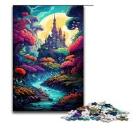 Rompecabezas psicodélico de 1000 piezas con atardecer en la jungla ideal como regalo para adultos. Ideal para Navidad con Papá Noel para adolescentes a partir de 14 años. 1000 piezas (75 x 50 cm).