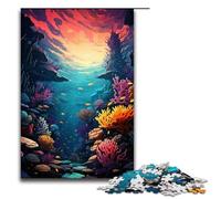 Rompecabezas psicodélico de 1000 piezas con un mundo submarino colorido. Regalos para adultos. Lista de deseos navideña con Papá Noel para adolescentes a partir de 14 años. 1000 piezas (75 x 50 cm).
