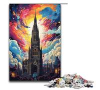 Rompecabezas psicodélico de 1000 piezas de la Torre de la Catedral de Utrecht ideal para adultos y adolescentes a partir de 14 años. 1000 piezas (38 x 26 cm).
