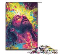 Rompecabezas psicodélico de 1000 piezas para adultos diseño de Jesús caminando sobre el agua divertido juego familiar antiestrés desafío difícil 1000 piezas (38 x 26 cm)