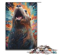 Rompecabezas psicodélico de león marino de 1000 piezas para adultos. Ideal para regalar. Ideal para adolescentes de 14 años en adelante. 1000 piezas (38 x 26 cm).