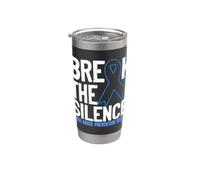 Rompere il nastro blu del mese della prevenzione del silenzio degli abusi sui minori Bicchiere termico in acciaio inox doppia parete