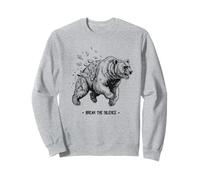 Rompere il silenzio Orso Geometrico Frantumato Pattern Simbolo Felpa