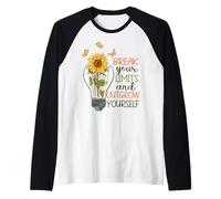 Rompi i Tuoi Limiti e Diventa Troppo Grande Girasole Maglia con Maniche Raglan