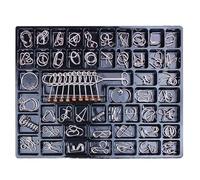 Rompicapi Metallici per il Cervello,Gioco per l'Allenamento del Pensiero Logico - 50 Puzzle a Rompicapo in Metallo,per Bambini Adolescenti Adulti Ufficio Aula Aereo Auto Campeggio Compleanno